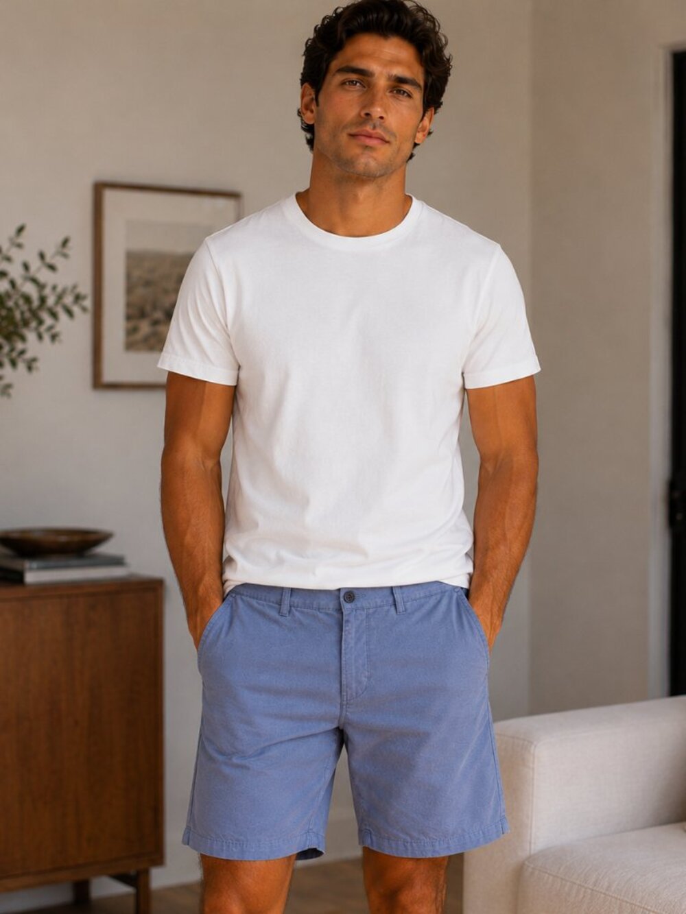 Urban Pipeline Men's Chino Shorts‎ Blue Cotton Blend Size 33